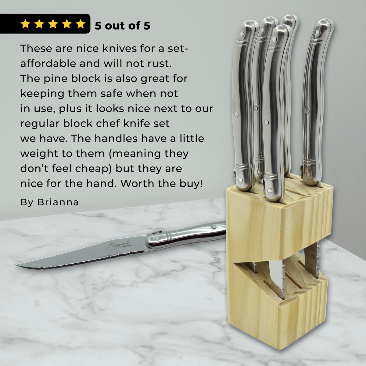 Laguiole Evolution 6 Piece Stainless Steel Knife Block Set & Reviews