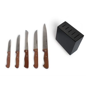 Curel 6-Pc Knife Block Set - Bubinga Wood Handle