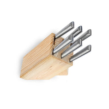 Load image into Gallery viewer, Curel Chef 7-Pc Knife Block Set - Stainless Steel Handle