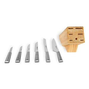 Curel Chef 7-Pc Knife Block Set - Stainless Steel Handle