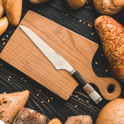 KYNA 9-1/2" Luxury Bread Knife - Hardwoods Handle
