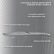 Load image into Gallery viewer, TopKnife Laguiole Forged Steak Knife Set – Stainless Steel Handle (Set 2)