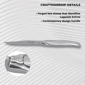 TopKnife Laguiole Forged Steak Knife Set – Stainless Steel Handle (Set 2)