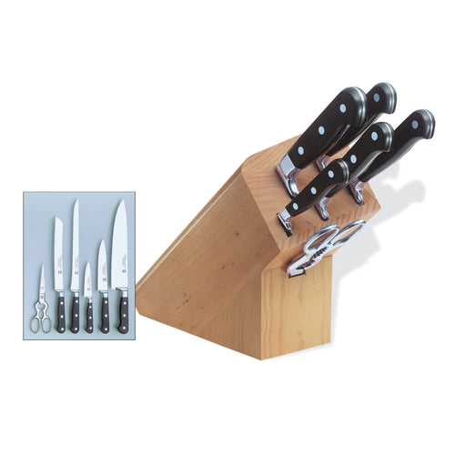 M&G Pro 7-Pc Knife Block Set - Forged Stainless Steel Blades