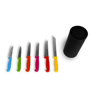 Nicul Activa 7-Pc Knife Set - Plastic Block - Color PP handle