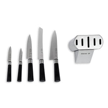 Load image into Gallery viewer, Nicul Star 6-Pc Knife Set - Stainless Steel Block