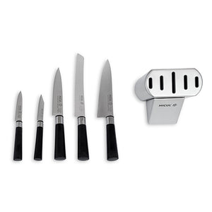 Nicul Star 6-Pc Knife Set - Stainless Steel Block