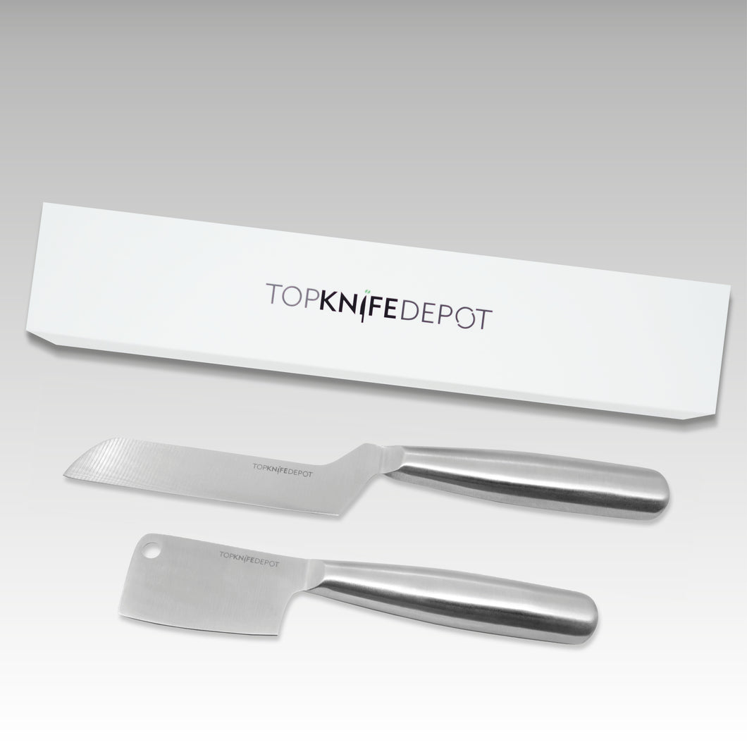 TopKnife 2-Pc Firm Cheese Knife Set - Magnetic Box Included