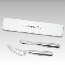 Load image into Gallery viewer, TopKnife 2-Pc Soft Cheese Knife Set - Magnetic Box Included
